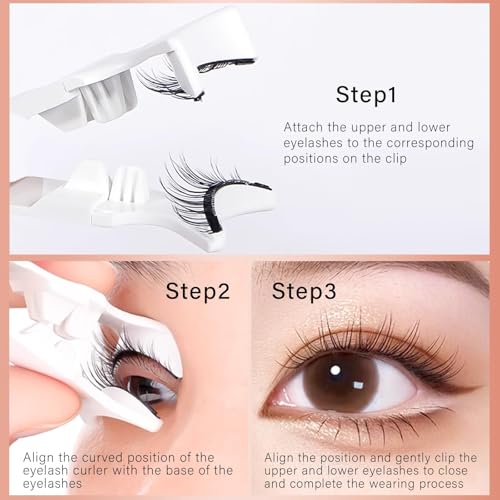No Glue Magnetic Lashes – 4 Pairs Reusable False Eyelash Kit with Applicator, Ultra-Lightweight & Natural 3D Volume, Easy to Apply